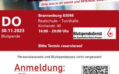 Blutspende am Donnerstag, den 30.11.2023